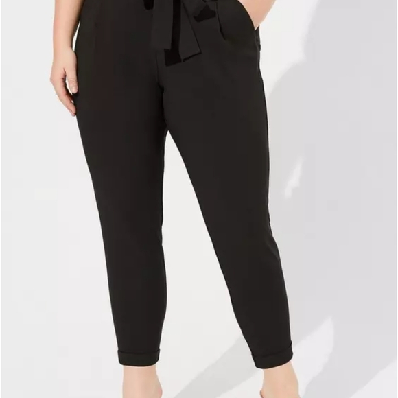 Torrid Black Tie Front Tapered Pants - Picture 10 of 11